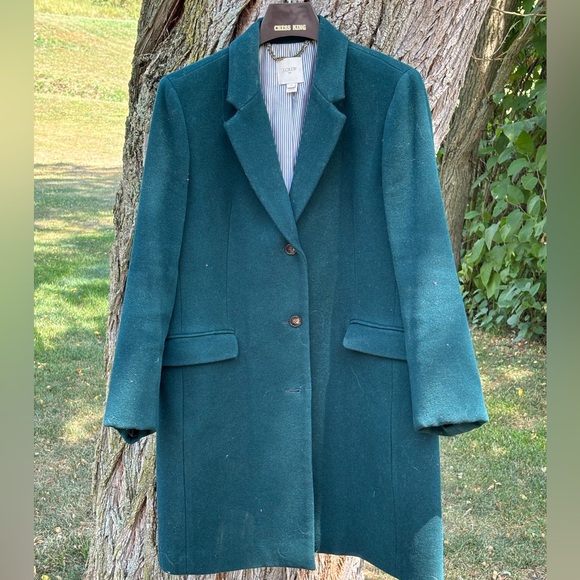 J Crew Deep Green Wool Peacoat size 14 - Picture 2 of 5